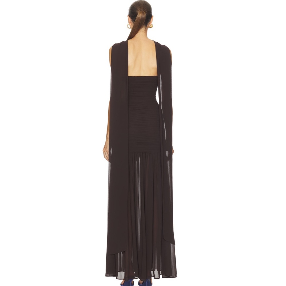 L'Academie Tia Gown in Brown Olive - Picture 5 of 10